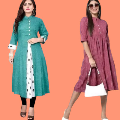 Suhani Fashionqq Women A-line Green, Maroon Maxi/Full Length Dress