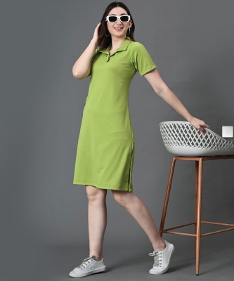 Christy World Women Bodycon Light Green Dress