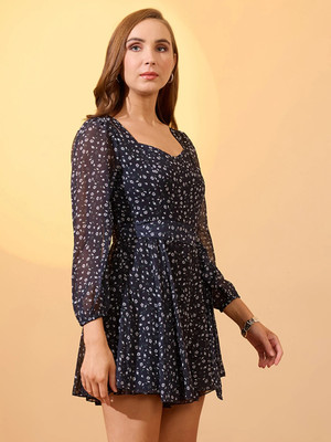 Globus Women Fit and Flare Black Mini/Short Dress