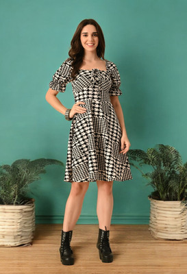 PATER Women A-line Multicolor Knee Length Dress