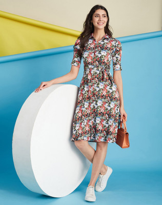 Moda Rapido Women Shirt Multicolor Knee Length Dress