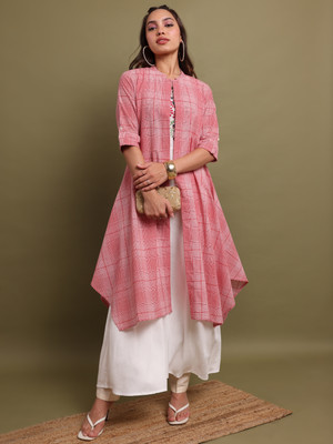 Vishudh Women Ethnic Dress Multicolor Midi/Calf Length Dress