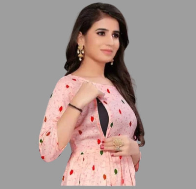 zoxfay Women Fit and Flare Multicolor Midi/Calf Length Dress