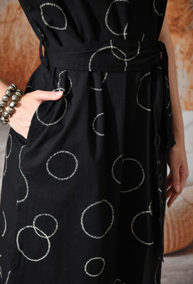 Sangria Women Shirt Black Midi/Calf Length Dress