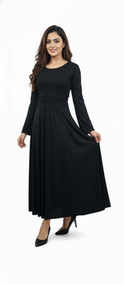 MGR FASHIONS Women Maxi Black Full Length Dress