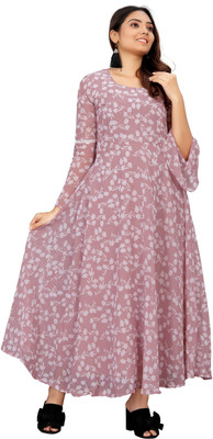 ARYANE1604 Women Maxi Pink Full Length Dress