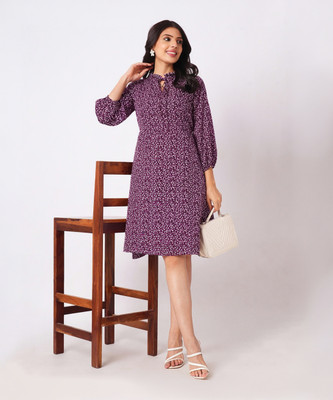 Selvia Women Bodycon Purple Midi/Calf Length Dress