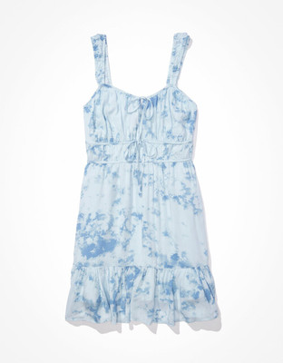 American Eagle Women A-line Blue Midi/Calf Length Dress