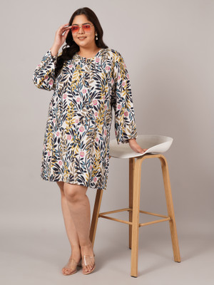 VINAAN Women A-line Multicolor Knee Length Dress