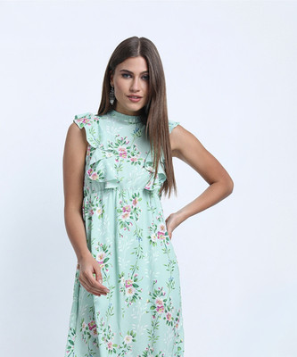 Tokyo Talkies Women A-line Blue Midi/Calf Length Dress