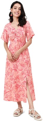 Fabindia Women A-line Pink Dress