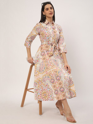 R&B Women A-line Multicolor Maxi/Full Length Dress