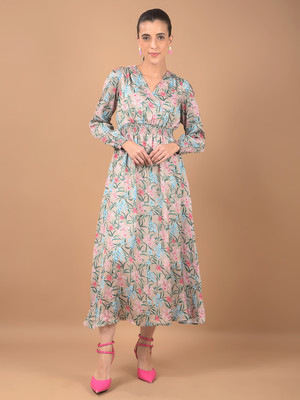 CRIMSOUNE CLUB Women Maxi Beige Full Length Dress