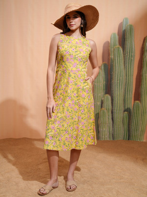 Tokyo Talkies Women A-line Multicolor Below Knee Dress