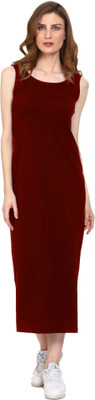 ROARERSS Women Maxi Maroon Full Length Dress