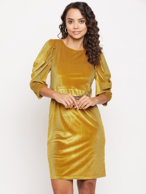 MADAME Women Bodycon Yellow Dress