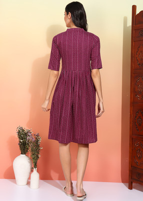Moda Rapido Women Asymmetric Multicolor Midi/Calf Length Dress