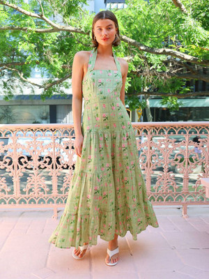 all about you Women Sheath Green Maxi/Full Length Dress