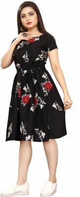 KAPPV Women A-line Black Dress