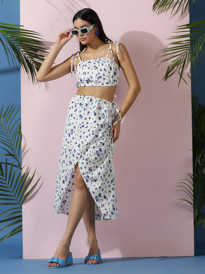 KOTTY Women Two Piece Dress Multicolor Midi/Calf Length Dress