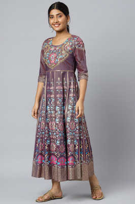 Aurelia Women A-line Purple Midi/Calf Length Dress
