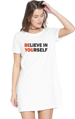HouseOfCommon Women T Shirt White Midi/Calf Length Dress