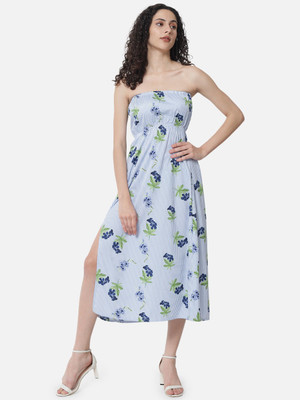 ALL WAYS YOU Women A-line Multicolor Midi/Calf Length Dress