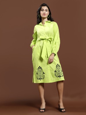 ATHENA Women Shirt Green Dress