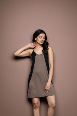 Varanga Women A-line Brown Knee Length Dress