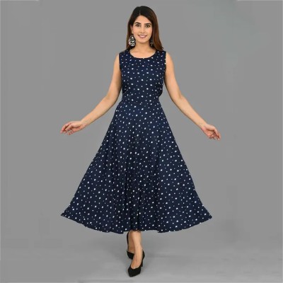 Kuberdisha Women A-line Blue Dress