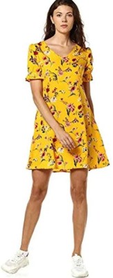 AS FASHION Women A-line Yellow Dress