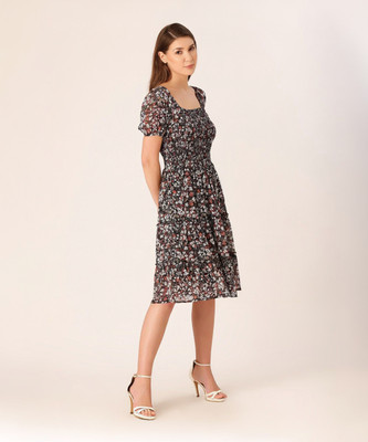 Dressberry Women A-line Black Knee Length Dress
