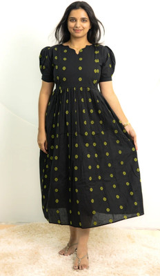 Benicia Texthub Women A-line Black Above Knee/Mid Thigh Length Dress