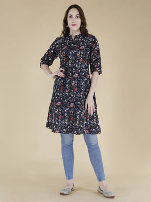 HouseOfCommon Women A-line Multicolor Knee Length Dress