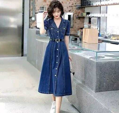 RKK Collection Women Fit and Flare Blue Midi/Calf Length Dress