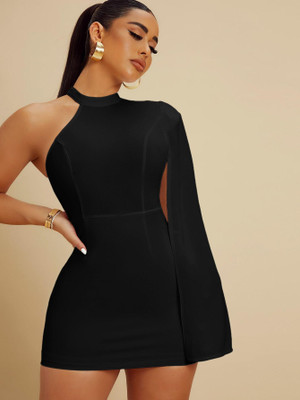 KOTTY Women Bodycon Black Knee Length Dress