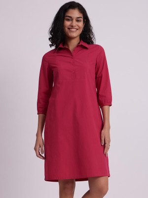 Fable Street Women A-line Red Above Knee/Mid Thigh Length Dress