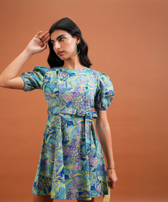 Tokyo Talkies Women Fit and Flare Multicolor Mini/Short Dress