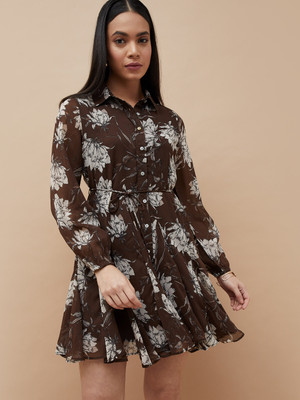 CODE by Lifestyle Women Shirt Brown Mini/Short Dress