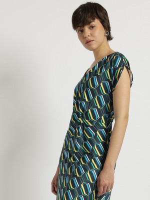 Fable Street Women A-line Dark Blue Midi/Calf Length Dress