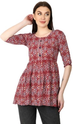 akash fashion Casual Printed Women Red Top