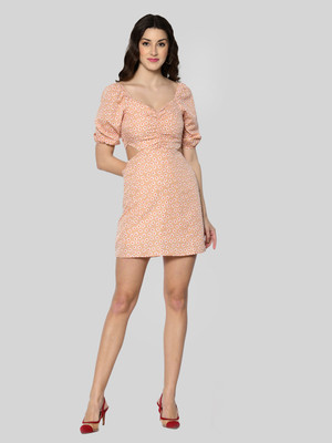 Dressberry Women Bodycon Beige Mini/Short Dress