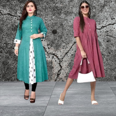 Db Fashionpo Women A-line Green, Maroon Maxi/Full Length Dress