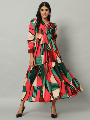 LookShine Women A-line Red Maxi/Full Length Dress