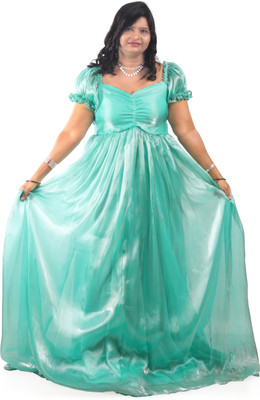 KIYOO Women Gown Green Maxi/Full Length Dress