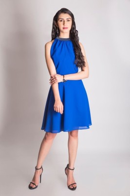 Delis Women Skater Blue Dress