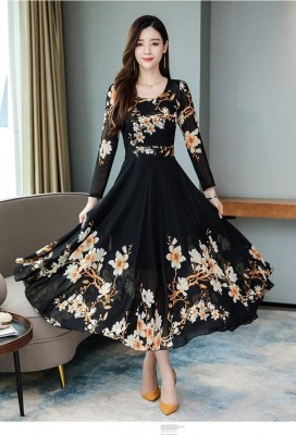 Raabta Fashion Women Maxi Black Dress