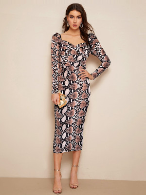 london belly Women Bodycon Multicolor Midi/Calf Length Dress
