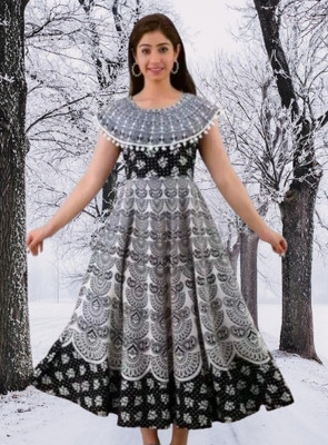 Maa jwala Women Maxi Black Full Length Dress