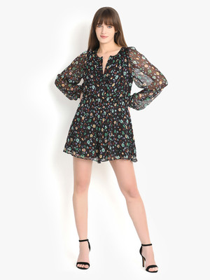 PUTSUM Women A-line Multicolor Mini/Short Dress